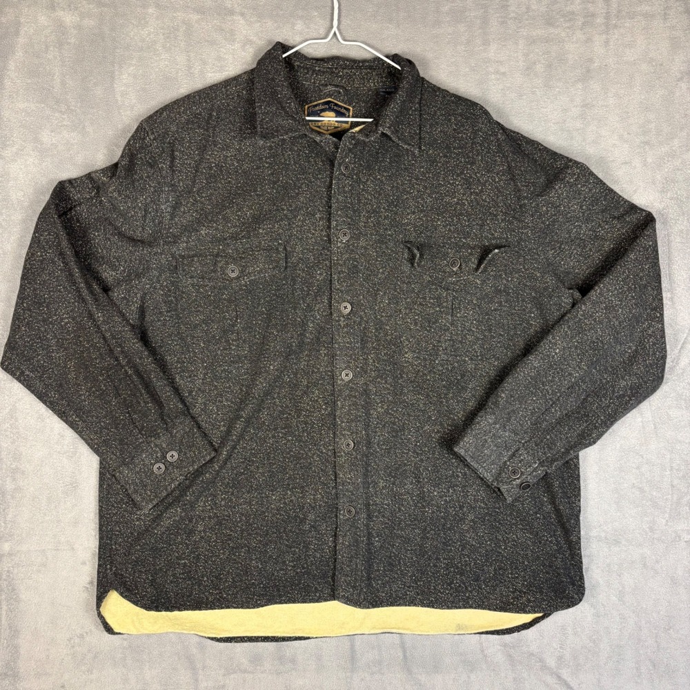 Freedom Foundry Mens XXL Fleece Lined Shacket Gray Speckled Button Down Shirt